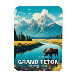Moose i Grand Teton nationalpark Magnet