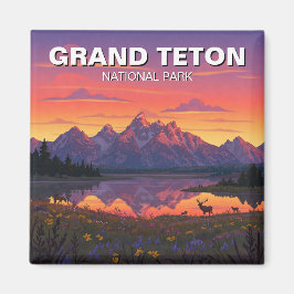 Moose i Grand Teton nationalpark Magnet