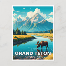 Moose i Grand Teton nationalpark Vykort