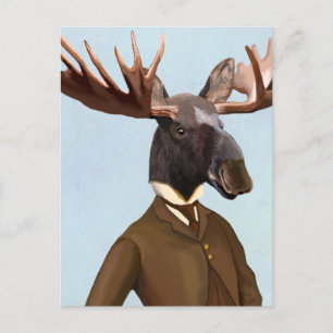 Moose i Kostym Porträtt Vykort