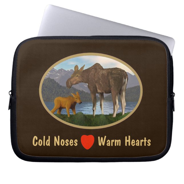 Moose i Meadow Laptop Sleeve (Framsidan)