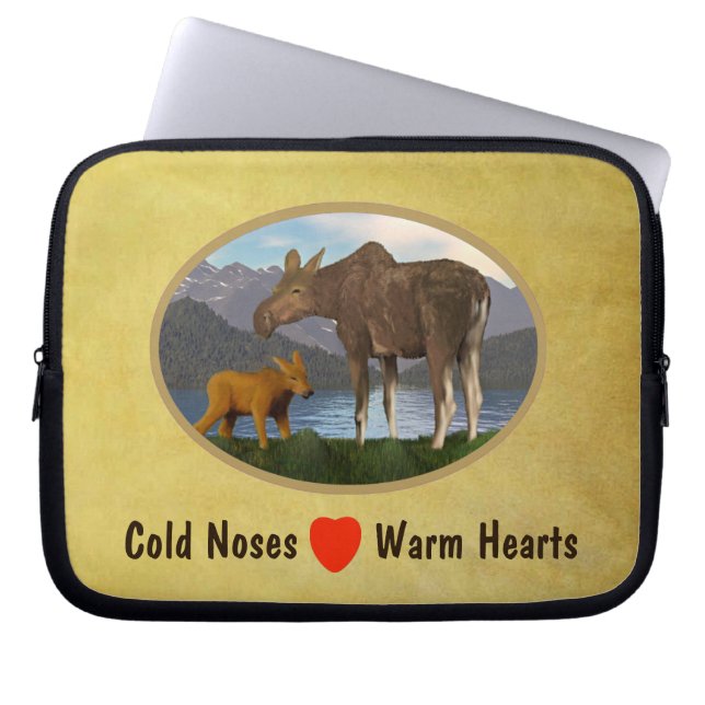 Moose i Meadow Laptop Sleeve (Framsidan)