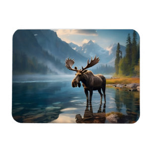 Moose i sjö magnet