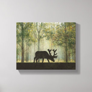 Moose i skogsbelysning canvastryck