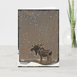 Moose i Snö Helgkort