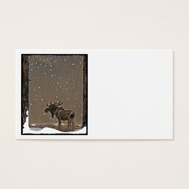 Moose i Snö Visitkort (Framsidan)