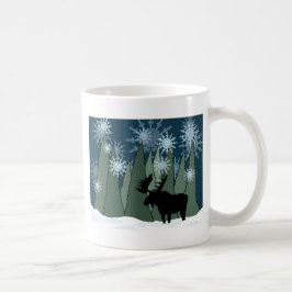 Moose i Snowy Forest Kaffemugg