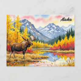 Moose i Vintagen Denali National Park Alaska Vykort