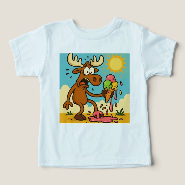 Moose’ Ice Cream Emergency – Meltdown Tee for Kids (Design Framsida)