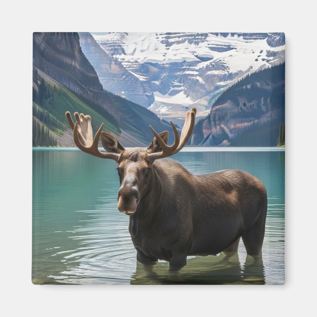 Moose in Banff National Park Canada Magnet (Framsidan)