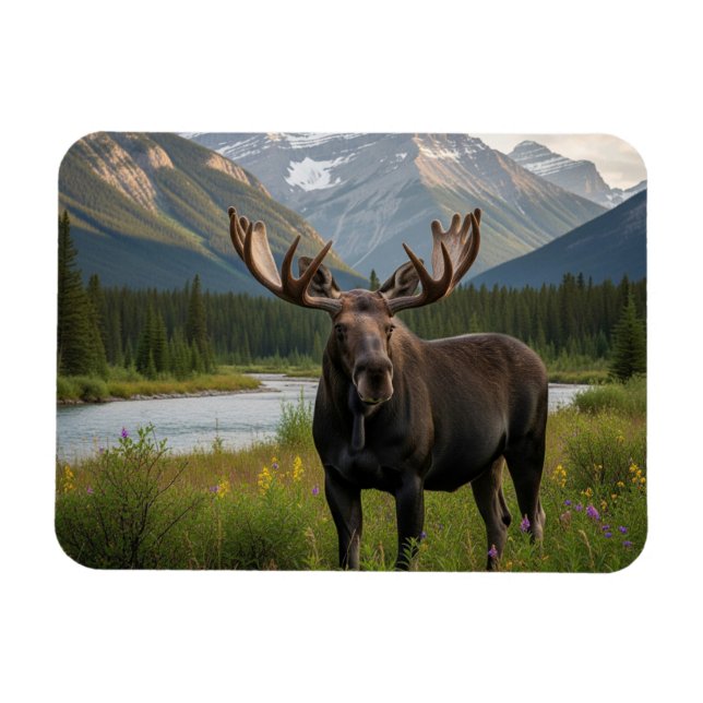 Moose in Banff National Park Canada Magnet (Horisontell)