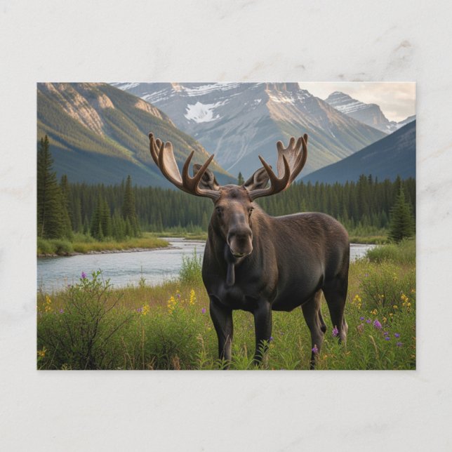 Moose in Banff National Park Canada Vykort (Framsida)