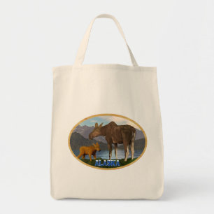 Moose in Meadow - Alaska Tygkasse
