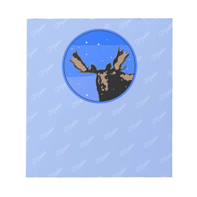 Moose in Winter - Original Wildlife Art Anteckningsblock (Framsida)