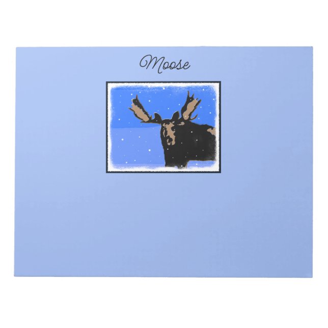 Moose in Winter - Original Wildlife Art Anteckningsblock (Framsida)