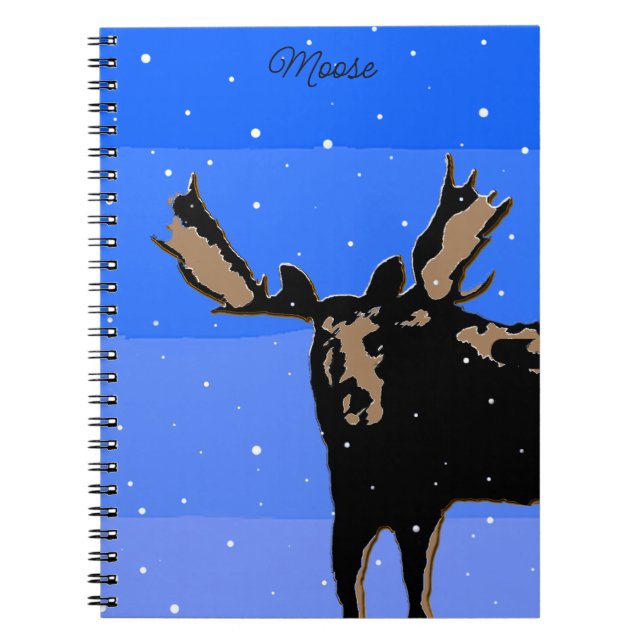 Moose in Winter - Original Wildlife Art Anteckningsbok (Framsidan)