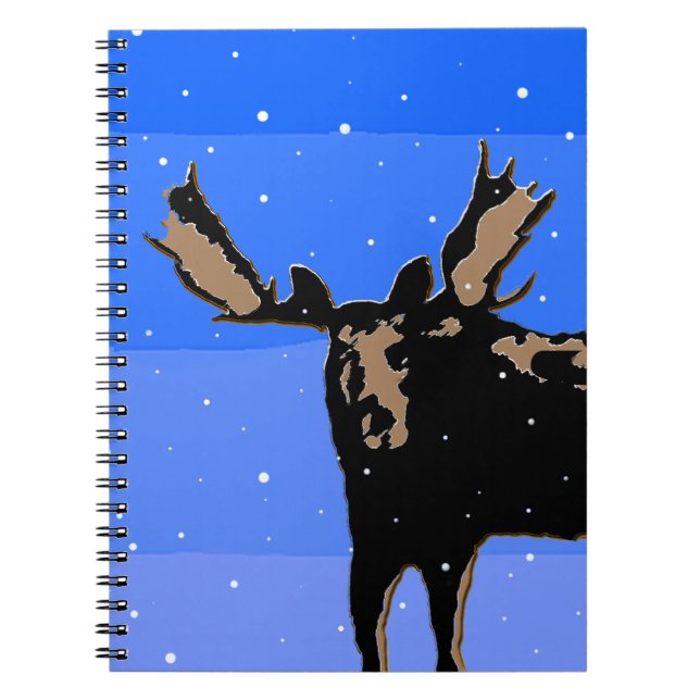 Moose in Winter - Original Wildlife Art Anteckningsbok (Framsidan)
