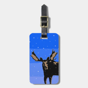 Moose in Winter - Original Wildlife Art Bagagebricka