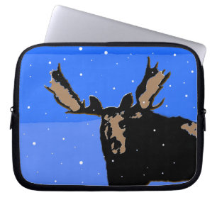 Moose in Winter - Original Wildlife Art Laptop Fodral