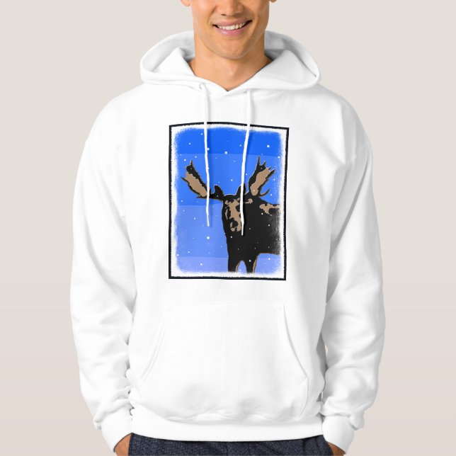 Moose in Winter - Original Wildlife Art Munkjacka (Framsida)