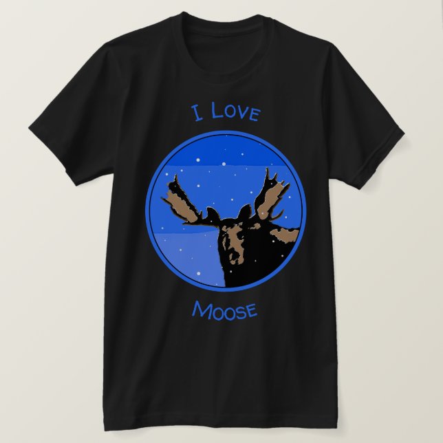 Moose in Winter - Original Wildlife Art T Shirt (Design framsida)