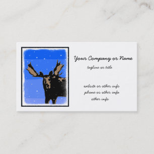 Moose in Winter - Original Wildlife Art Visitkort