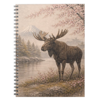 Moose Japanese Landscape Notebook, Wildlife Fusion Anteckningsbok