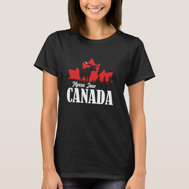 Moose Jaw, Mac the Moose Saskatchewan Canada Trave T Shirt (Framsida)