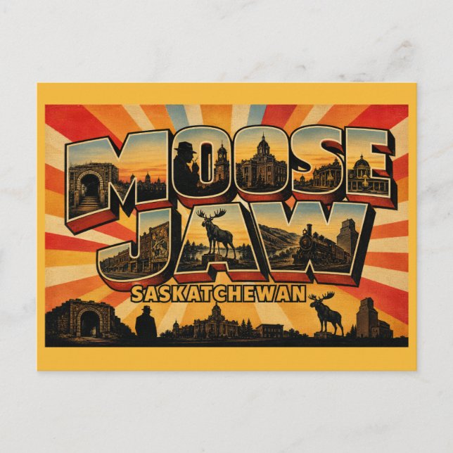 Moose Jaw Saskatchewan Tunnel City Vykort (Framsida)