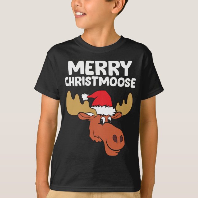 Moose jul Hat Moose Merry Christmoose Merry T Shirt (Framsida)