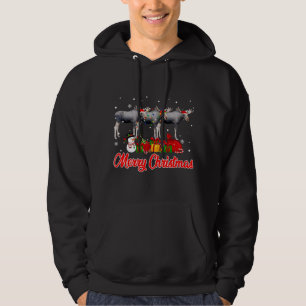 Moose jul Pajama Funny Julafton Ljus Animals L Hoodie