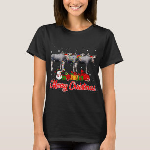 Moose jul Pajama Funny Julafton Ljus Animals L T Shirt