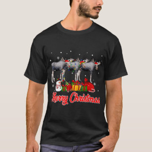 Moose jul Pajama Funny Julafton Ljus Animals L T Shirt