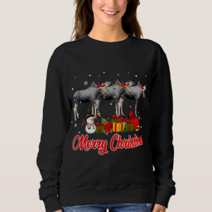 Moose jul Pajama Funny Julafton Ljus Animals L T Shirt