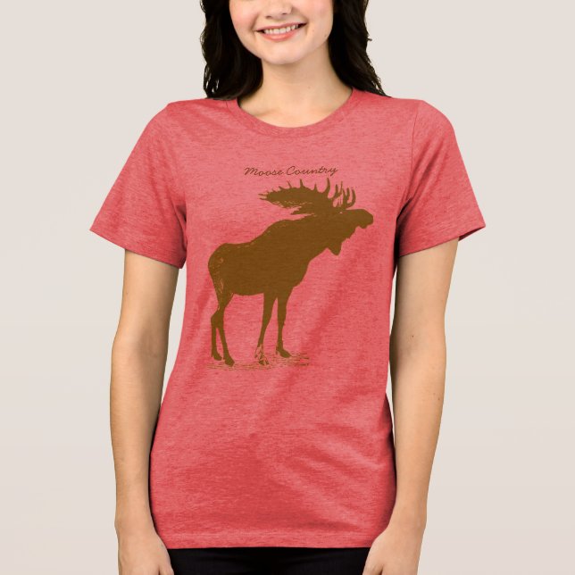 Moose-jul T-shirt I Triblend-tyg (Framsida)