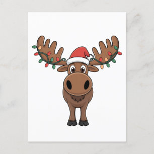 Moose Julgran Ljus Funny Julafton Moose Älskare Inbjudan Vykort