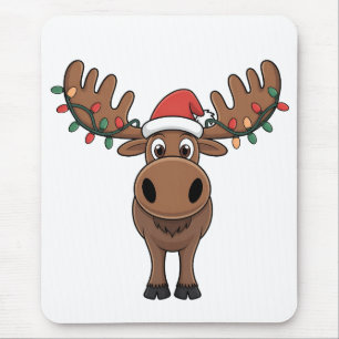 Moose Julgran Ljus Funny Julafton Moose Älskare Musmatta