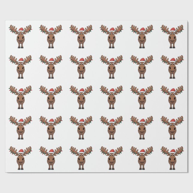 Moose Julgran Ljus Funny Julafton Moose Älskare Presentpapper (Platt)