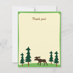 Moose Land Woodland Flat Tackkort Anteckningskort