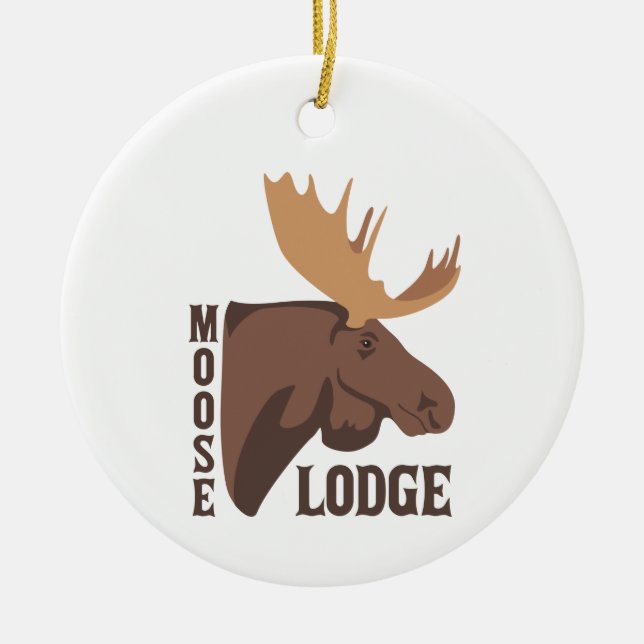 Moose Lodge Julgransprydnad Keramik (Framsidan)