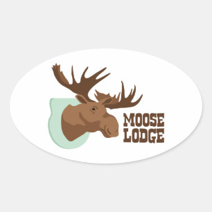 Moose Lodge Ovalt Klistermärke