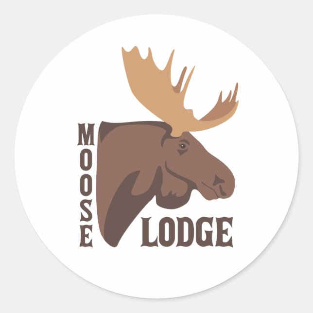 Moose Lodge Runt Klistermärke (Framsida)