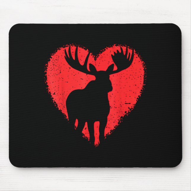 Moose Lover Valentines Day Cute Red Heart Wild Ani Musmatta (Framsidan)