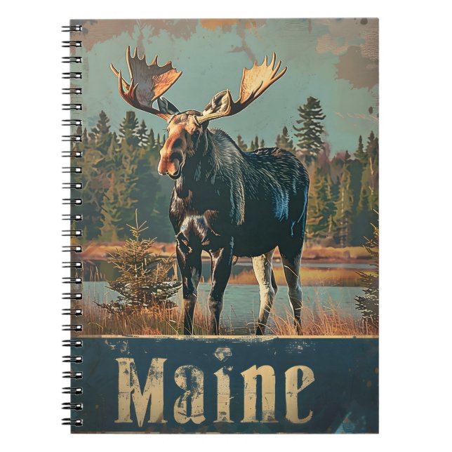 Moose Maine Vintage Anteckningsbok (Framsidan)