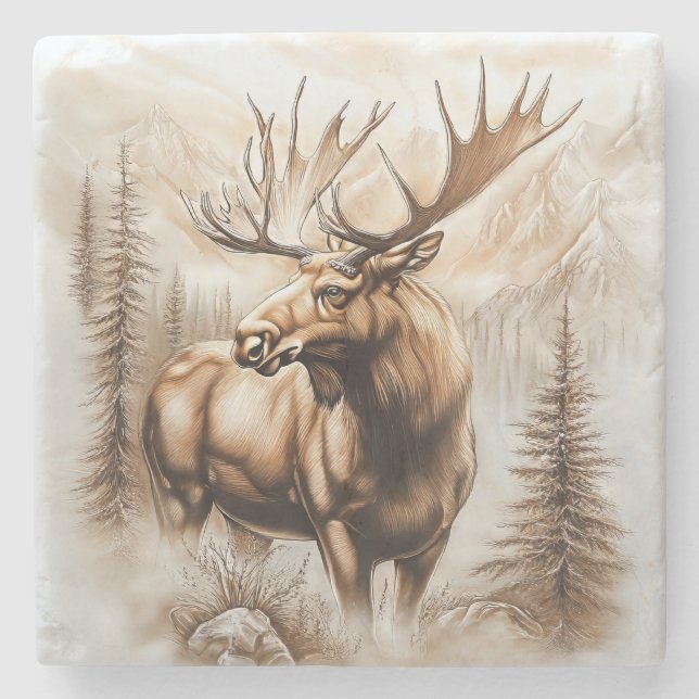 Moose Marble Underlägg (Framsidan)