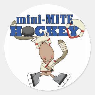 Moose Mini Mite Hockey Tshirts och Gifts Runt Klistermärke