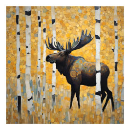 Moose Modern Colorado Aspen Mountain Moose Fototryck