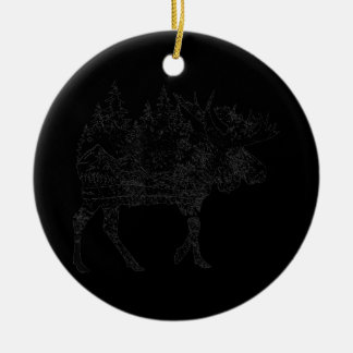 Moose Nature Alaska Hiking Fishing Camping Julgransprydnad Keramik