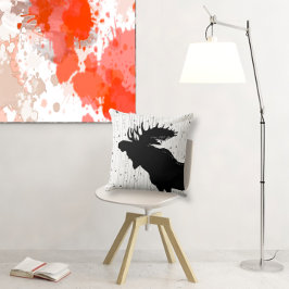 Moose och Birch Träd Pillow Kudde