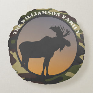 Moose och Camo Rund Kudde